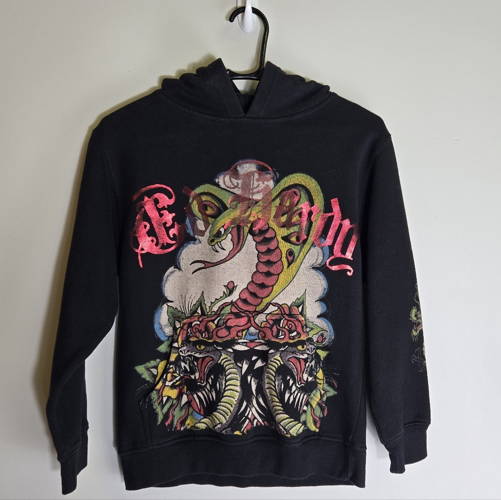 Ed Hardy by Christian Audigier Kids Cobra Graphic Hoodie - Size Medium